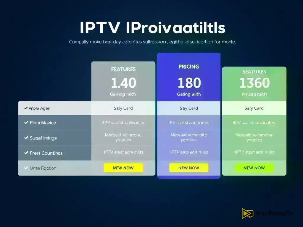 Visual comparison of YourPrimeTv pricing tiers